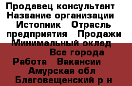 Продавец-консультант › Название организации ­ Истопник › Отрасль предприятия ­ Продажи › Минимальный оклад ­ 60 000 - Все города Работа » Вакансии   . Амурская обл.,Благовещенский р-н